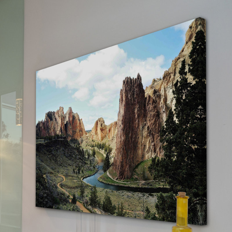 " Smith Rock " by Sylvia Cook, 40" H x 60" W x 1.5" D, Wrapped Canvas