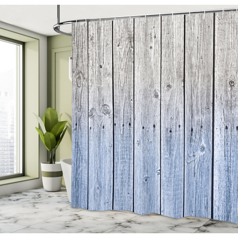 Shower Curtain with Hooks Included, Pale Blue, 69"H x 75"W
