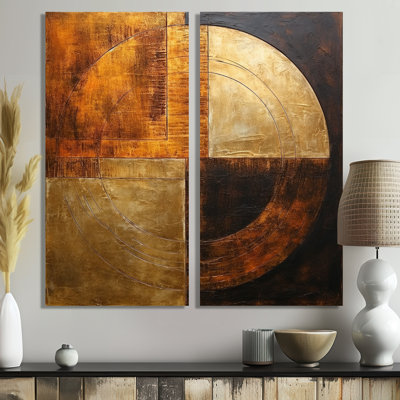 Bronze Brilliance Symetry - Abstract Shapes, art mural