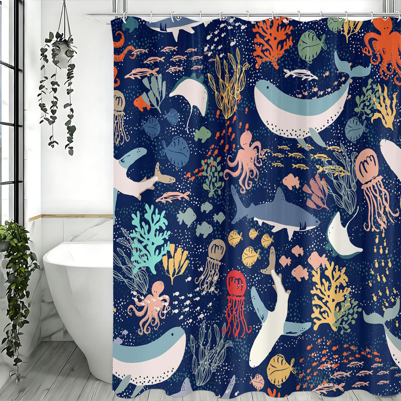Shower Curtains with Hooks Included
