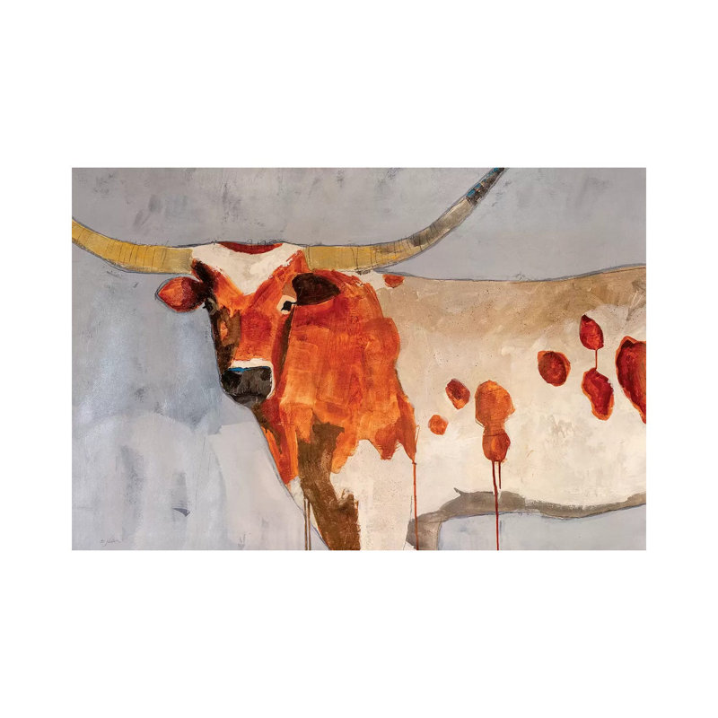 Longhorn Short Temper by Julian Spencer - Wrapped Canvas Print, 66.04 cm H x 45.72 cm W