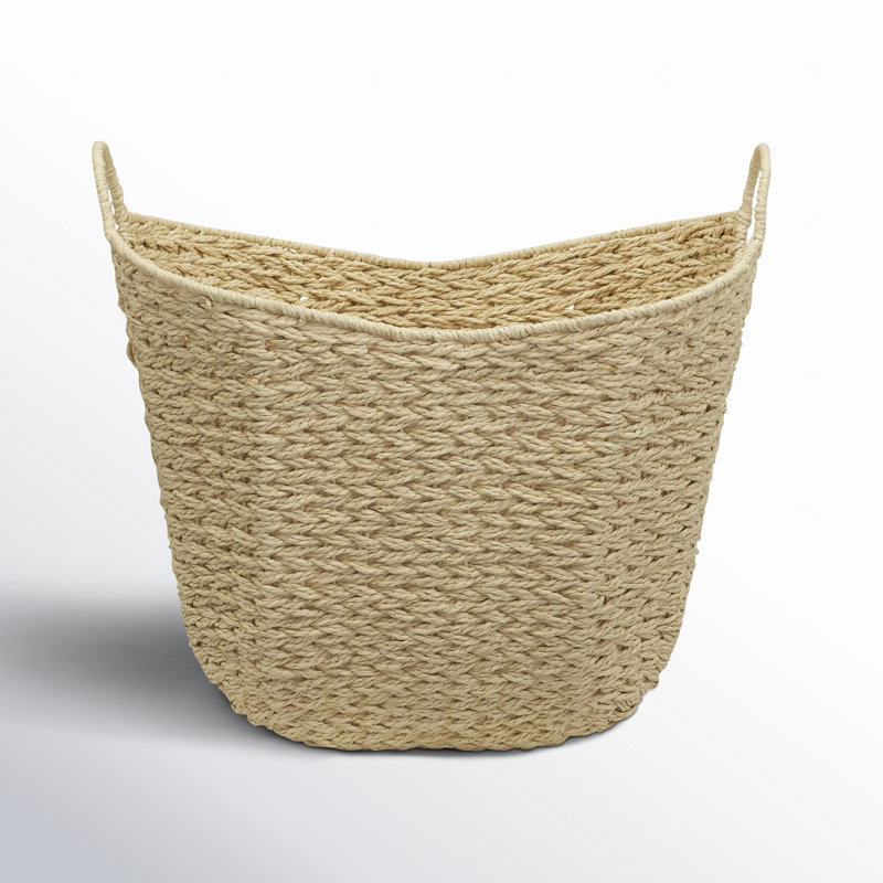 Scoop Basket with Handles, Cream