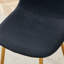 Table et chaise modernes et minimalistes modernes: quatre chaises en lin noir, bureau texturé blanc, pieds réglables en métal enduit doré pour la cuisine
