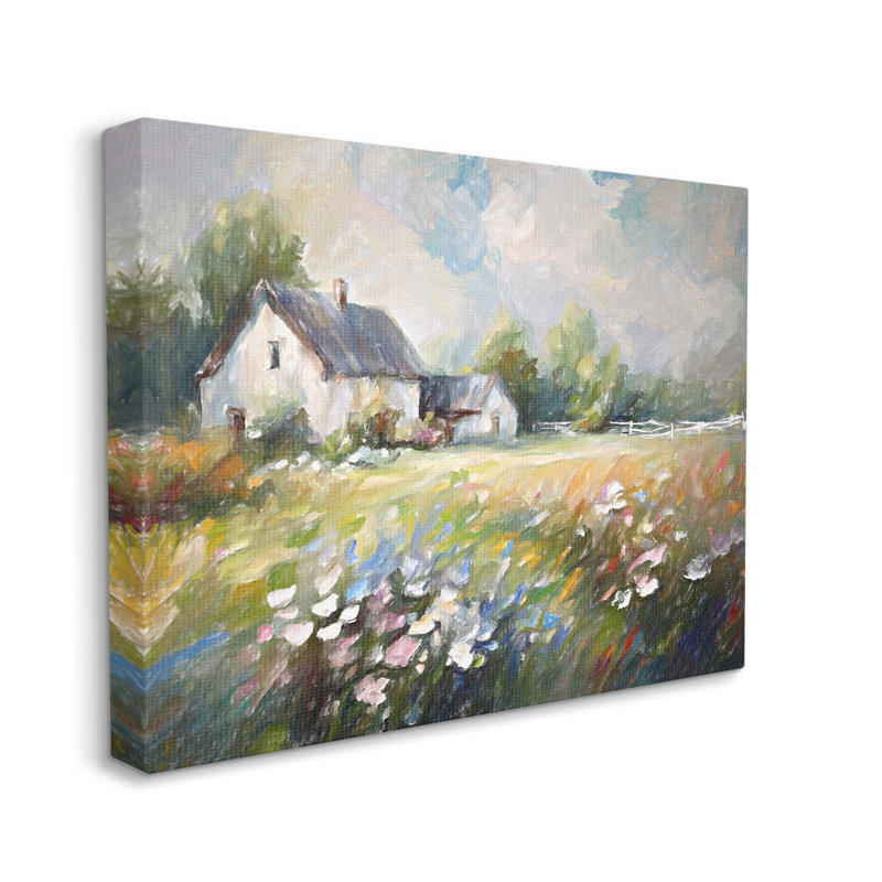 Windblown Flowers Farmhouse par Ramona Murdock, H 30 po x l 40 po x P 1,5 po