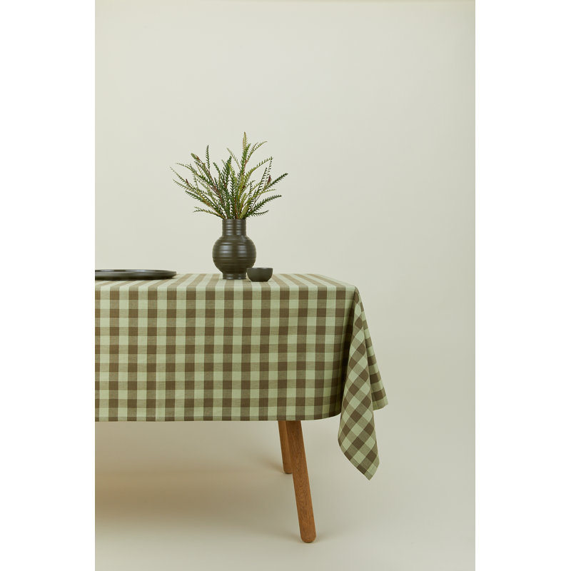 Essential Gingham Tablecloth, Sage/Olive
