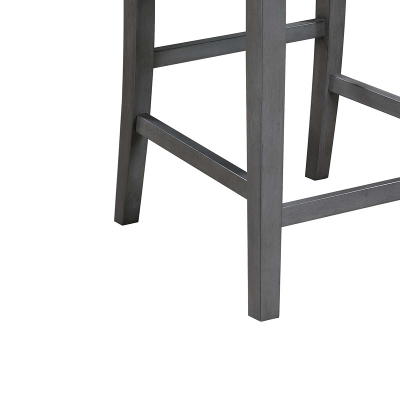 Graham 3-Piece Counter Height Dining Table With Shelves And 2 Chairs, Grey