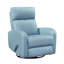 Fauteuil inclinable et oscillant avec mouvement pivotant et revêtement en cuir bleu