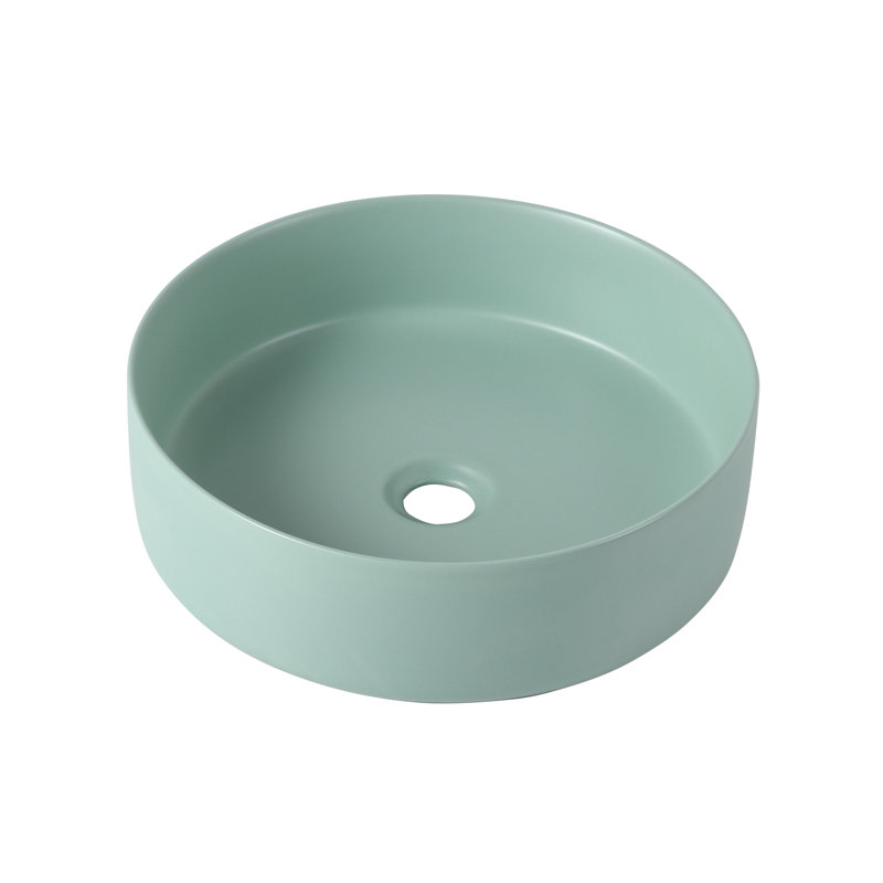 Lavabo de salle de bain vasque circulaire fait main en céramique Maqadas