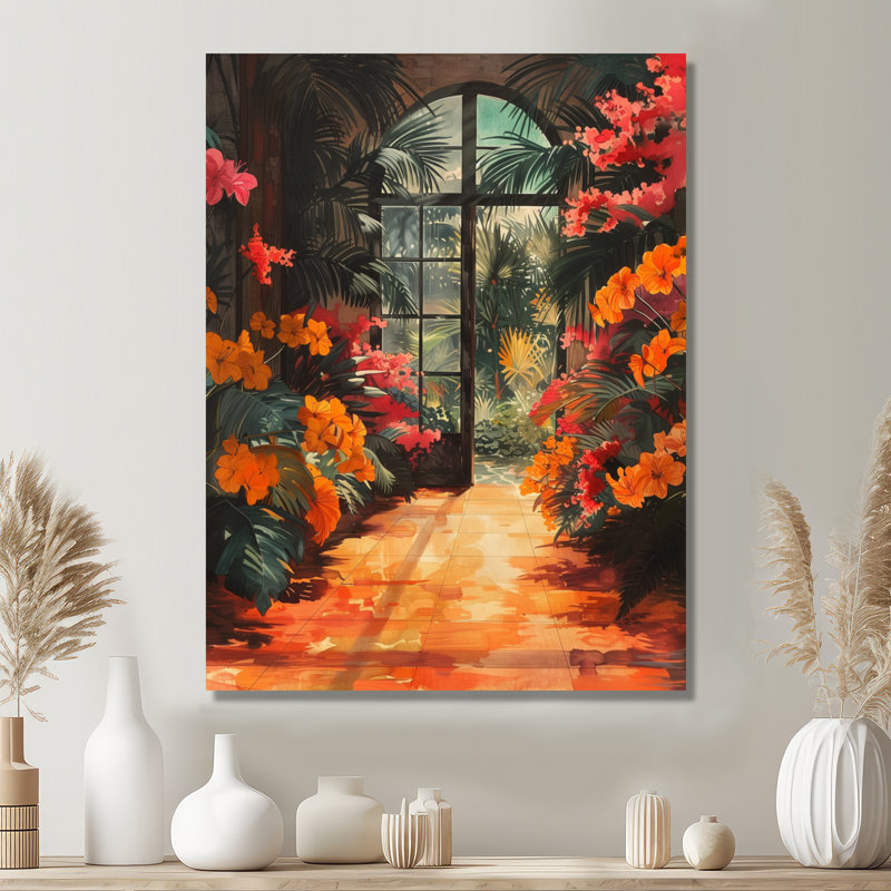 Orange orange, serre tropicale, trésor, art mural, Toile tendue, H 20 po x l 12 po x P 1 po