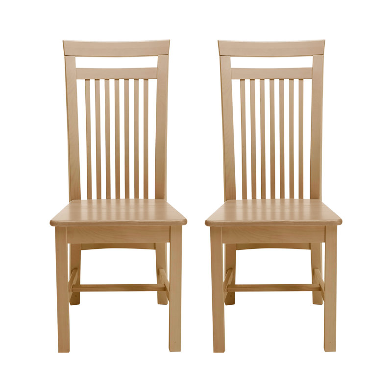 Boston 46.5cm H Solid Wood Side Chair, Stained and oiled brown/Brown