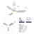 Modern White Ceiling Fan With Light, Featuring 3 ABS Plastic Blades, Remote Control Operation, Reversible DC Motor, And Dimmable LED Lighting.-1667307261