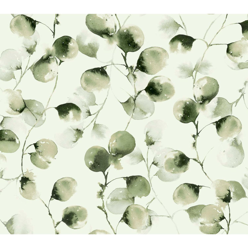 Rouleau de papier peint L 27 po x L 27 po eucalyptus Trail, Mûre blanche