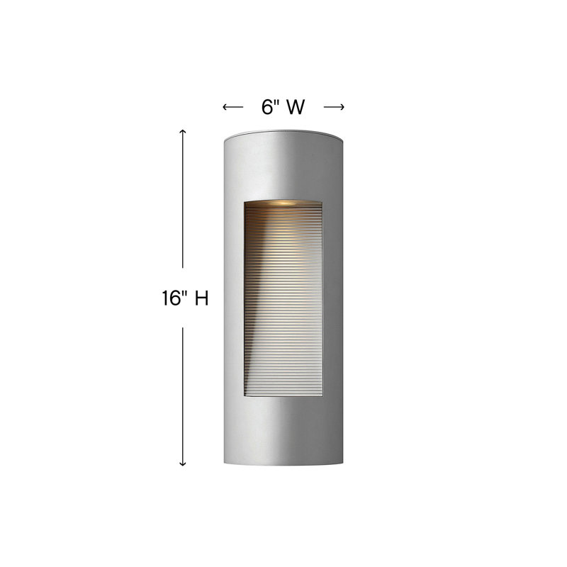 Luna LED 2-Light Outdoor Flush Mount, Halogen, Titanium, 16" H x 6" W x 3.5" D