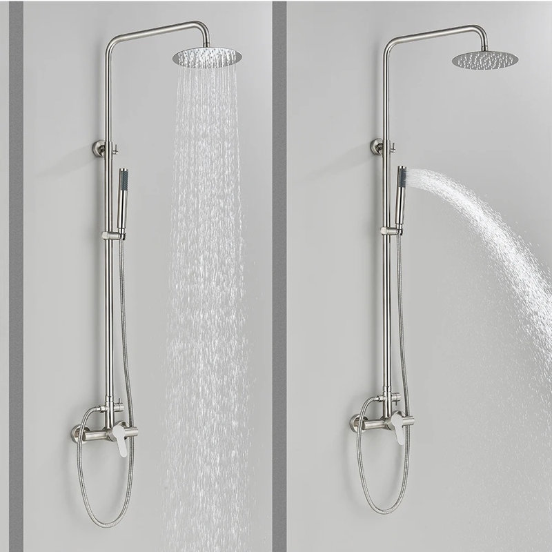 Douche d'extérieur à double fonction avec poignée levier simple Makai, Brossé