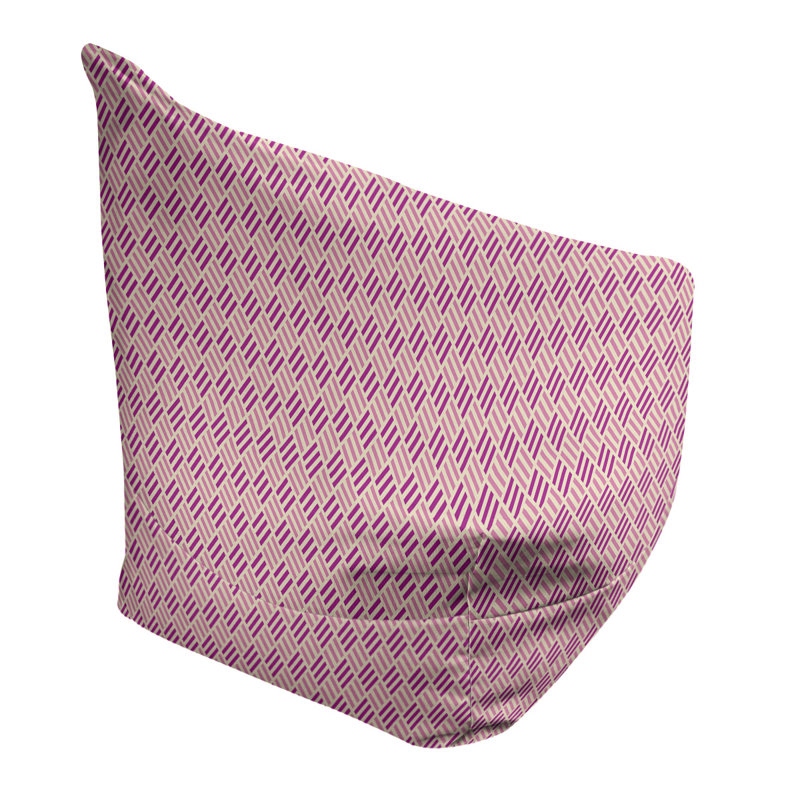 Kitterman Bean Bag, 38" H x 42" W x 29" D, Bean Bag Chair, Dark Salmon/Dark Magenta