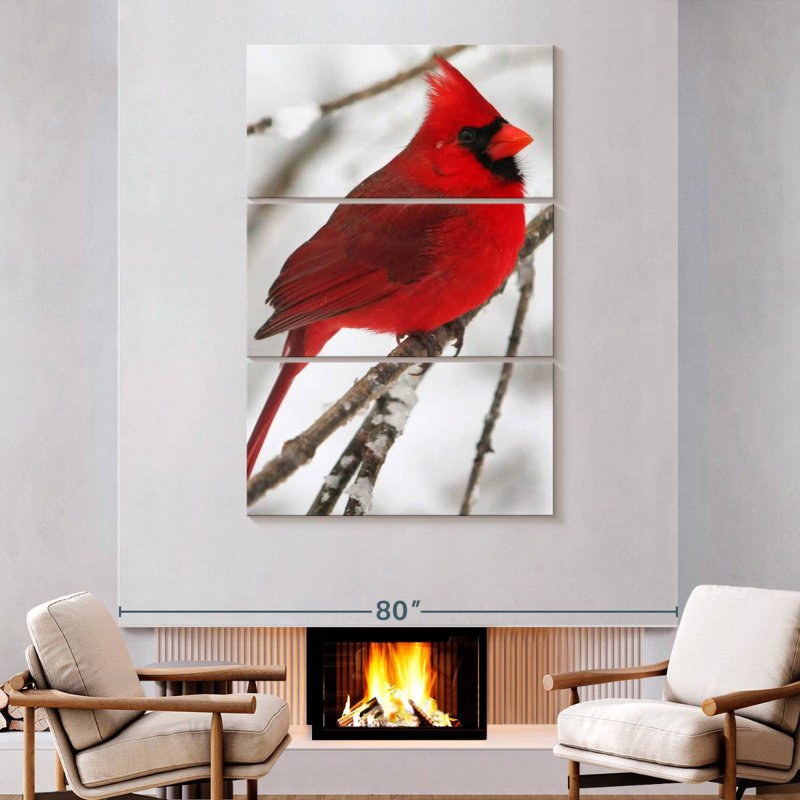 Brampt Birch Tree And Cardinal, 74" H x 48" W