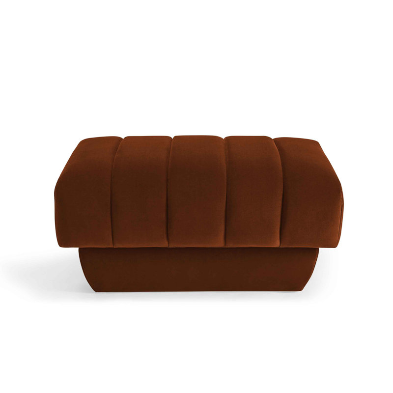 MINIMORE Modern Style Upholstered Ottoman, Curry Velvet