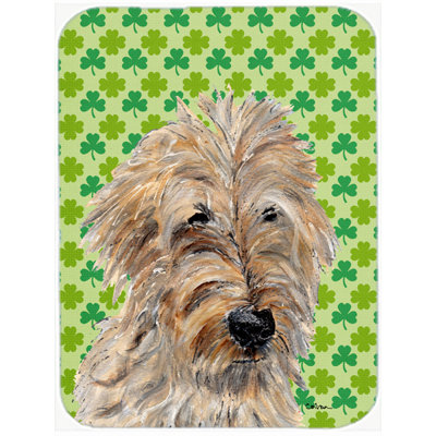 Shamrock Lucky Irish Wood Glass Cutting Board