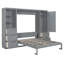 Grand lit escamotable mural avec garde-robe, tiroirs et tablettes - Grand lit escamotable pliable, gris-123641480