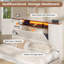 Cadre de lit double Farmhouse avec tête de lit et armoires de rangement, cadre de lit plateforme en bois avec 4 tiroirs, aucun sommier nécessaire, blanc-104576600-104576601