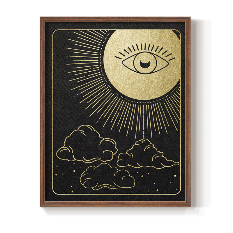 Celestial Eye Framed Print - Solid Wood, Brown, 28" H x 22" W