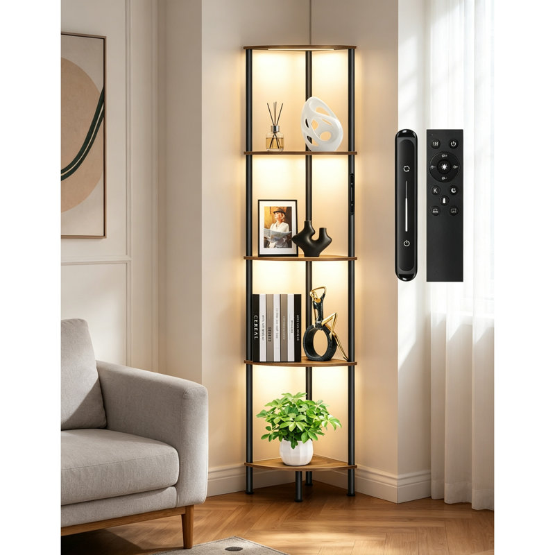169 cm H x 30 cm W Corner Bookcase