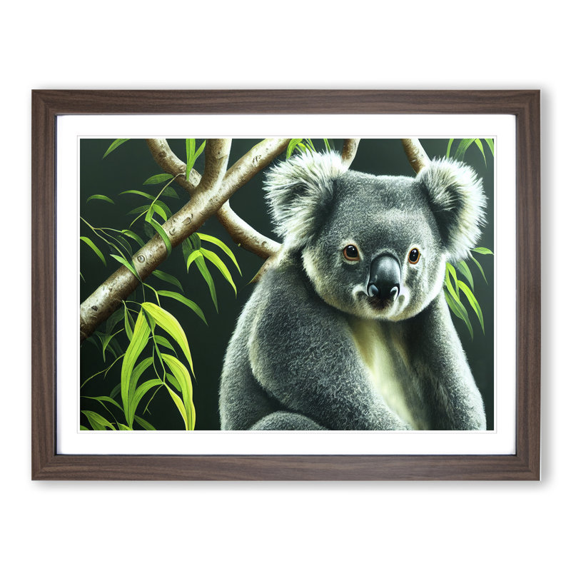 Koala Bear Vol.3 - Single Picture Frame Print, 46cm H x 64cm W x 2cm D, Walnut Framed