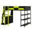 Lit mezzanine multifonctionnel avec bureau, tablettes de rangement-1062975825