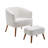 Karcyn Velvet Barrel Chair with Ottoman