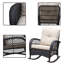 Chaise berçante d'extérieur en rotin avec coussins Janille-37223470