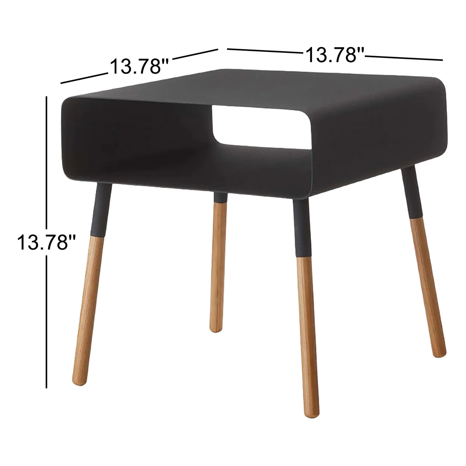 Plain 14" Walnut End Table, Black