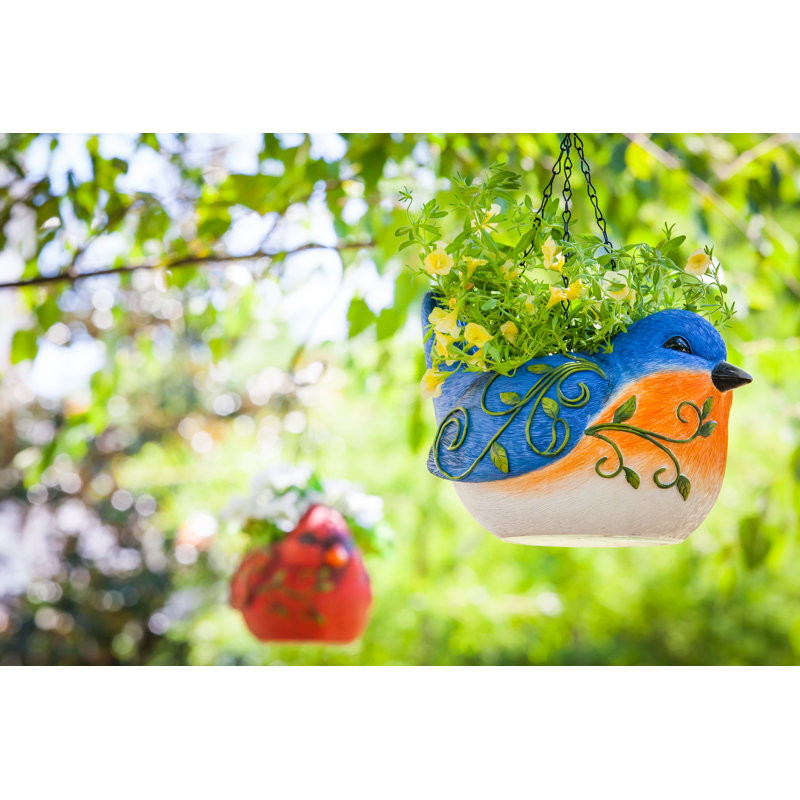 Pot à fleurs suspendu en résine Uthyr Blue Jay Portly