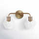 Rooks 2 Light Transparent Dimmable Vanity Light
