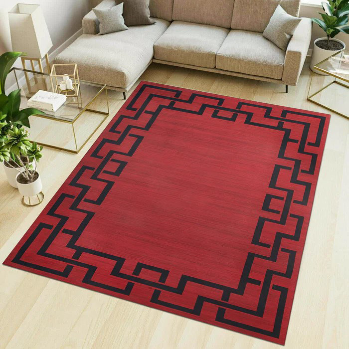 Abstract Machine Printed Area Rug, Rectangle 200 x 290 cm