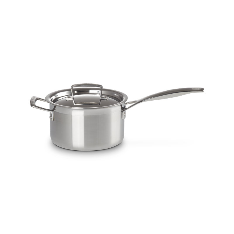 Le Creuset Classic Stainless Steel Round Saucepan With Lid, 3 Qt.