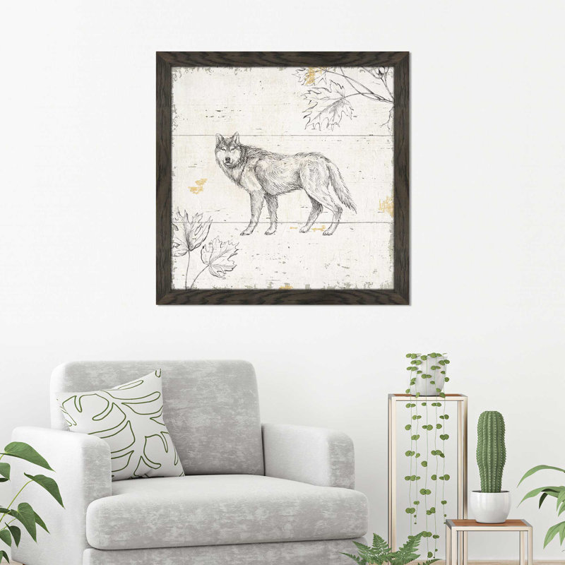 «Wild and Beautiful VIII», reproduction de dessin, H 31,5 po x l 31,5 po x P 1 po, Cadre chocolat patiné
