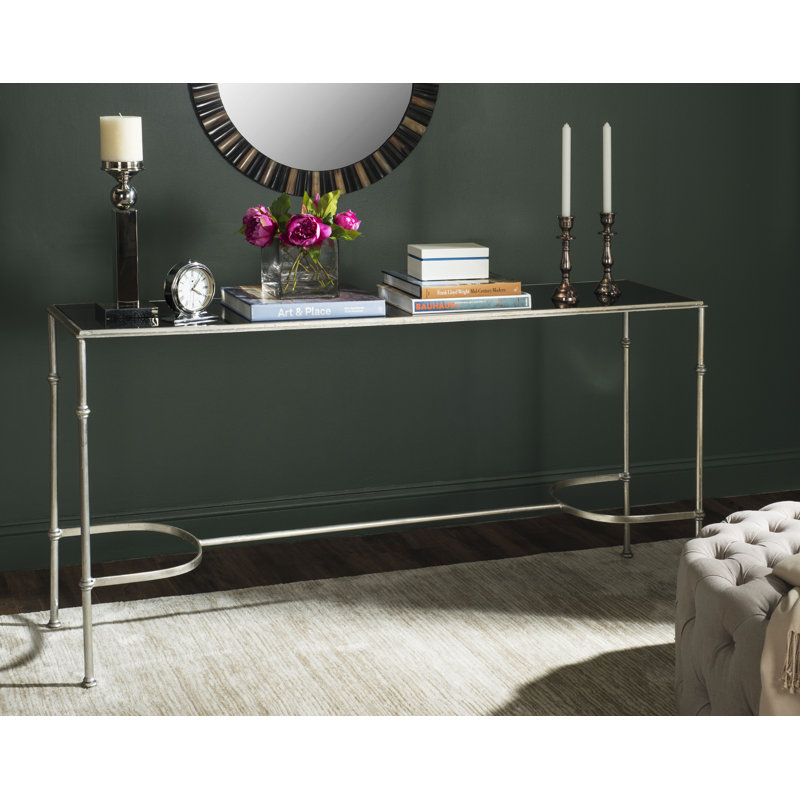 Tillie 160cm Glass Top Console Table, Silver