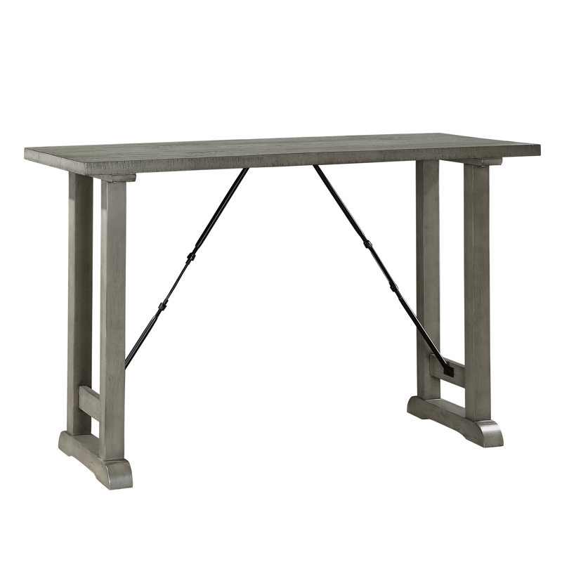 Table de salle à manger à hauteur de comptoir 4 pièces pour salle à manger - table en placage gris, banc et 2 tabourets, tabourets industriels rembourrés en tissu texturé avec rembourrage en mousse à 100%