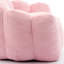 Pouf coussin adulte en fausse fourrure rose, rembourrage en mousse haute densité, anneau de traction pour un déplacement facile, sans assemblage, antidérapant, usage multiple, forme lotus, anneau, tissu.