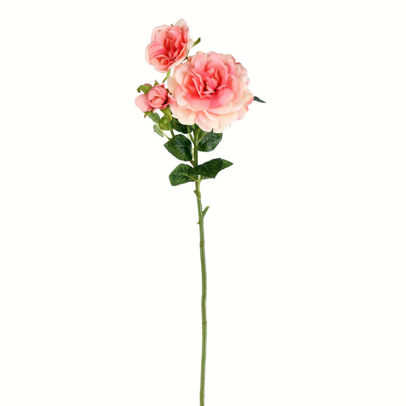 27" Artificial Rose Stem, Light Pink