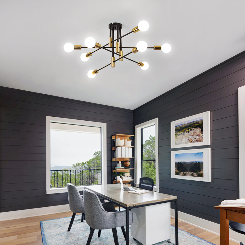 8-Light Sputnik Sphere Semi Flush Mount