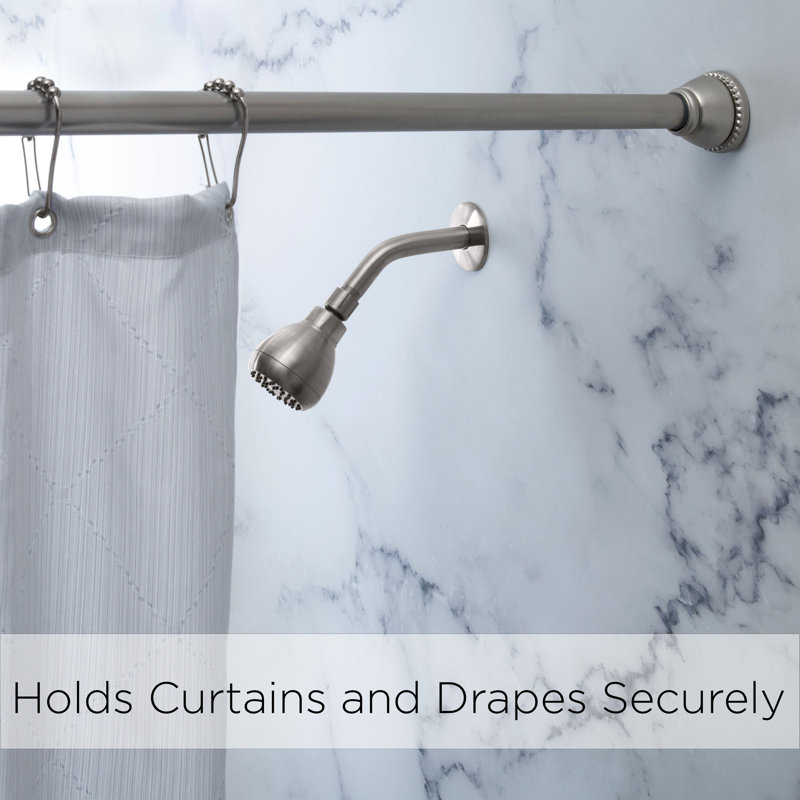 Adjustable Satin Nickel Tension Shower Curtain Rod 42-72 Inches