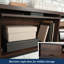 Ensemble de bureau d'ordinateur et bahut, finition brune