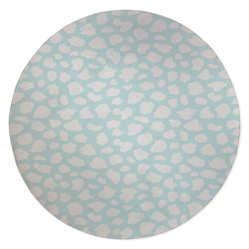 Animal Spot Non-Slip Outdoor Rug, Round 5'