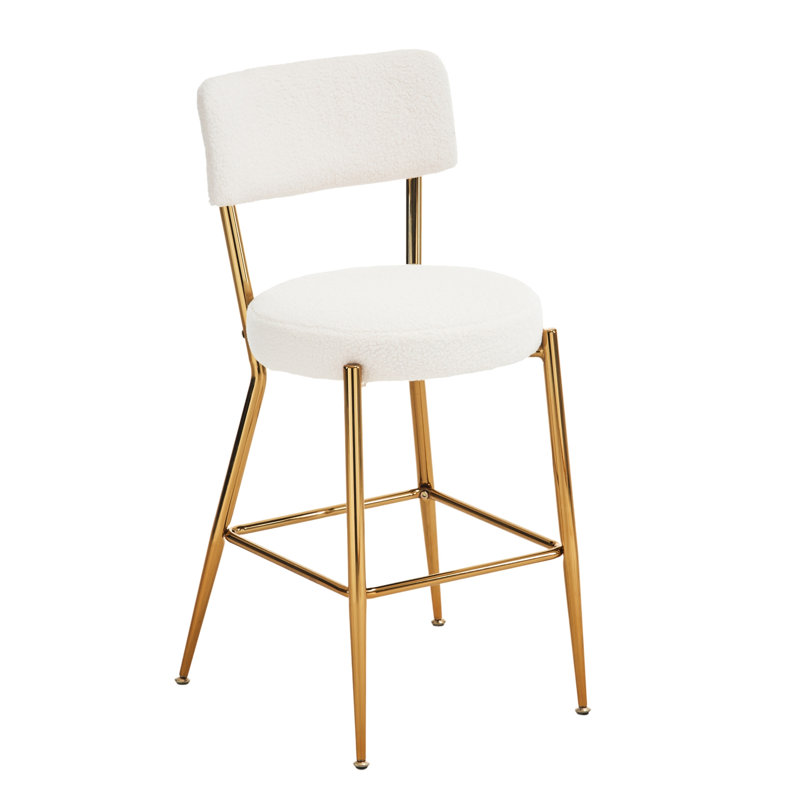 De 4 tabourets de bar de salle à manger avec tissu beige - base en métal, élégant pour un usage domestique 4 tissus de cuisine, confortables et diverses pièces