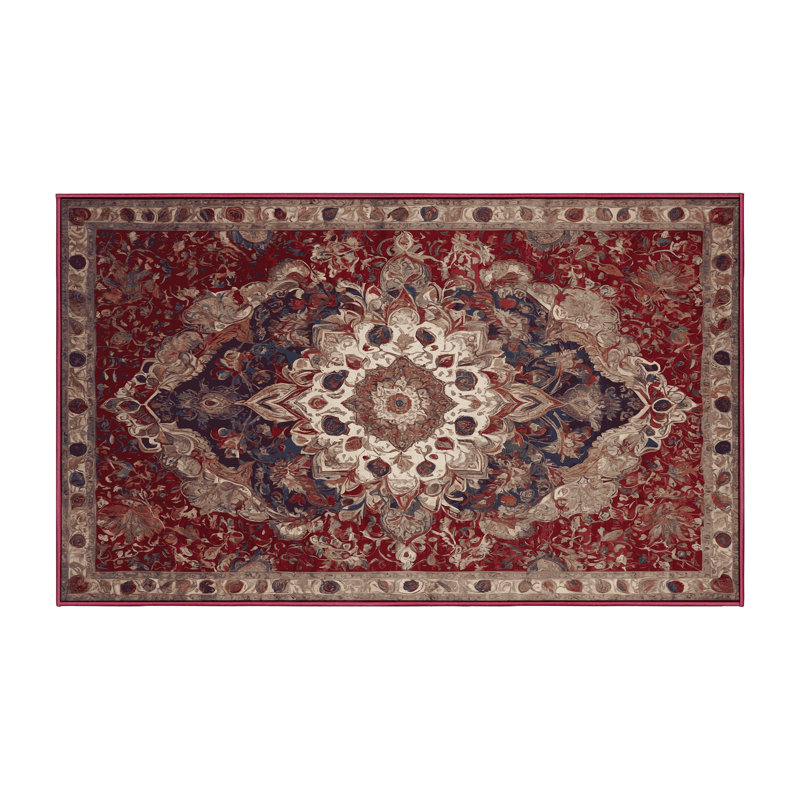 Tapis rouge lavable à la machine, Tapis de couloir 2 pi x 4 pi