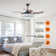 Contemporary Crystal LED Retractable Ceiling Fan With Light And Remote Control
