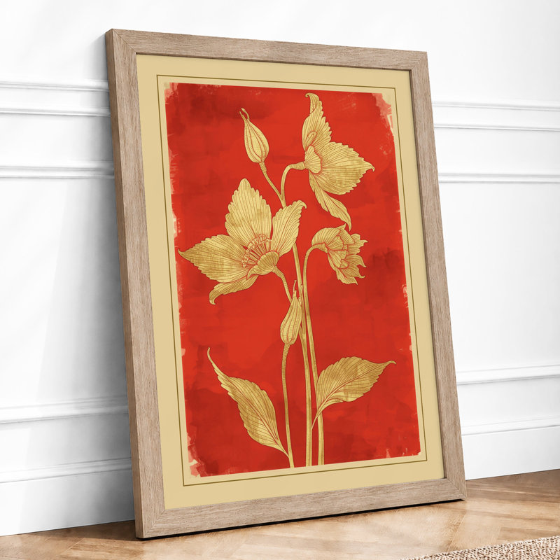 Gilded Stem Botanical - Print, A1 - 84.1 x 59.4 cm, Oak