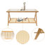 Table basse rectangulaire en bambou avec verre