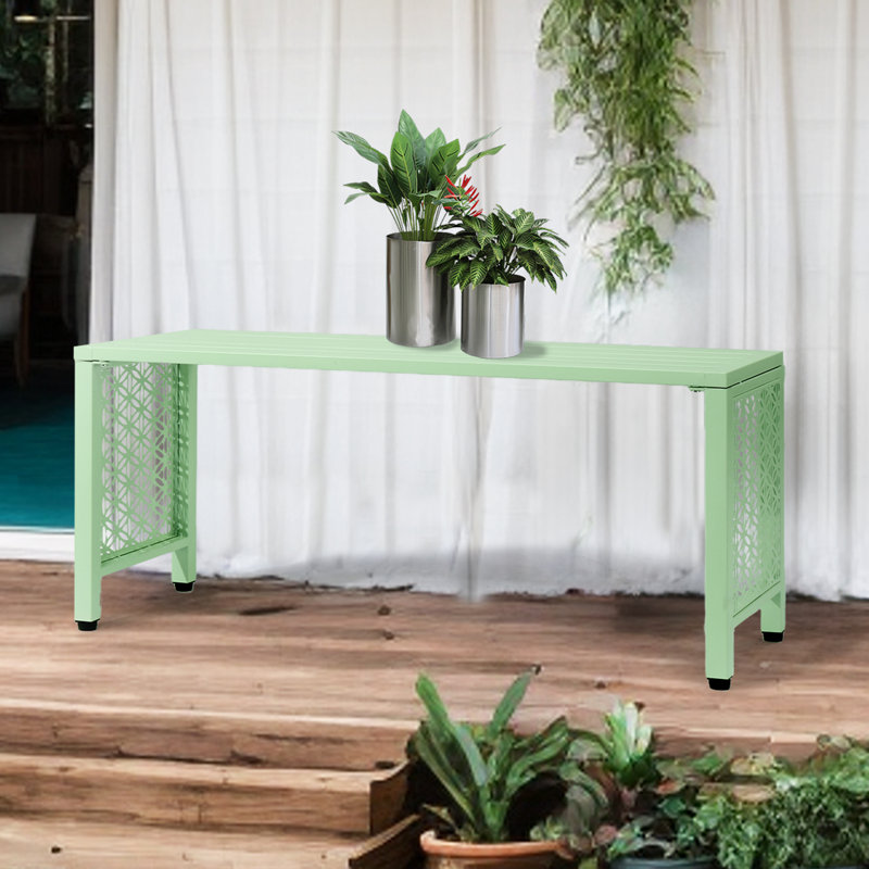 Banc de patio en métal 39,3 pouces, Menthe